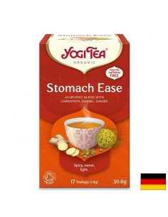 Yogi Tea Stomach Ease – аюрведичен чай за храносмилане с кардамон, копър и мента, БИО, 17 филтърни пакетчета - Стомашно-чревен тракт