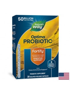 Fortify Optima – Подкрепа за храносмилането, 50 млрд. активни пробиотици, 6 щама, 30 V-капсули