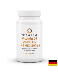 Костна система - Витамин D3 50 µg + K2 МК7 200 µg, 120 таблетки - Таблетки