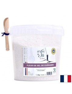 Флер дьо сел – фина морска сол от Геранд, с лопатка, PVC опаковка, 1 kg - Здравословни храни