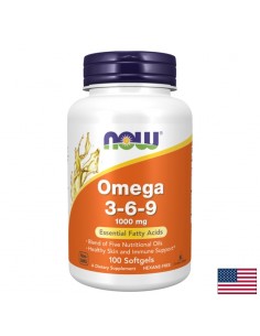 Омега 3-6-9 1000 mg (лен, вечерна иглика, рапица, черен касис и тиквено семе), 100 софтгел капсули