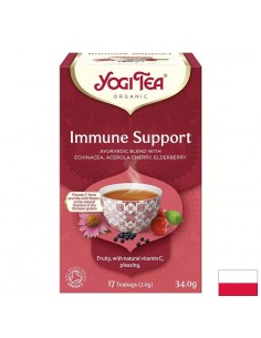 Аюрведичен чай Immune Support с ехинацея, шипка и бъз, БИО, 17 пакетчета