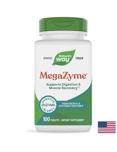 Панкреатични ензими Mega-Zyme Dual action Enzymes, 100 таблетки - Ензими