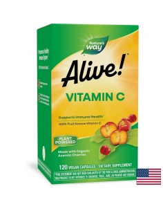 Витамин С от ацерола organic Алайв - Alive! Vitamin C Immune Support, 120 капсули