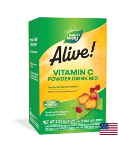 Витамин С от ацерола organic Алайв - Alive! Vitamin C From Organic Acerola, 120 g прах - Витамини и минерали