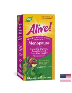 Alive Menopause – Формула с витамини D3 и K, сминдух и ресвератрол Veri-te®, 60 капсули - Витамин D
