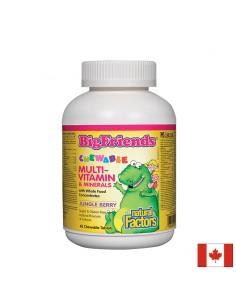 Мултивитамини и минерали Big Friends® за деца (плодове от джунглата) 238 mg Natural Factors - 1 - По здравно направление