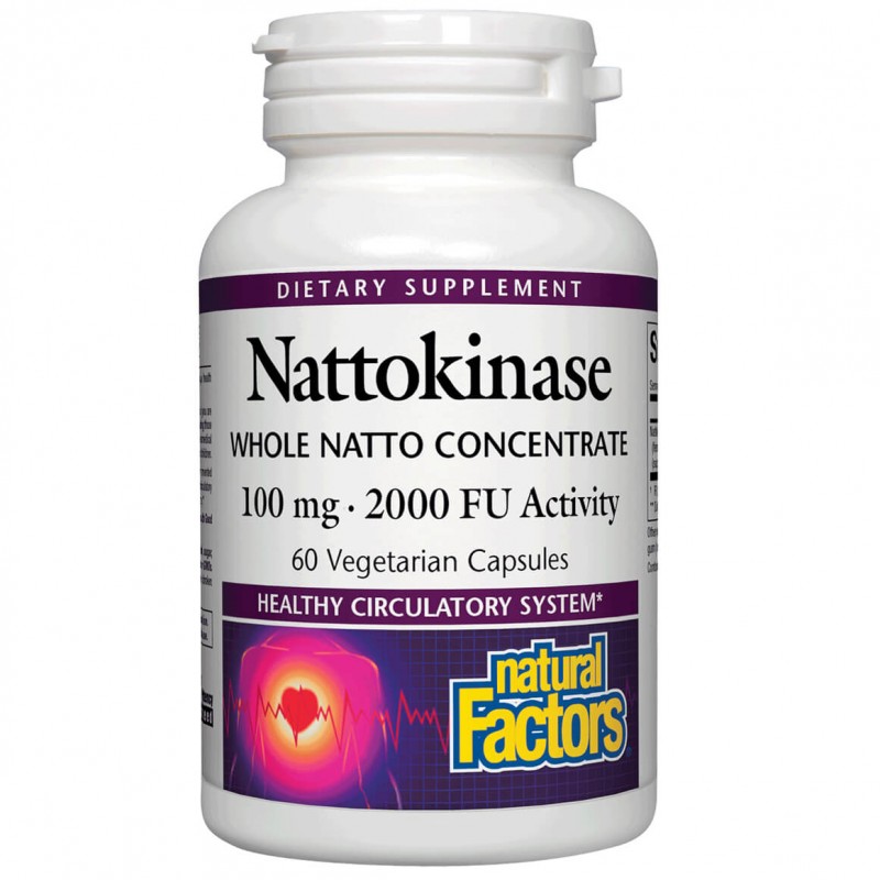 Натокиназа /За сърцето и кръвоносните съдове/ 100 mg Natural Factors - 1