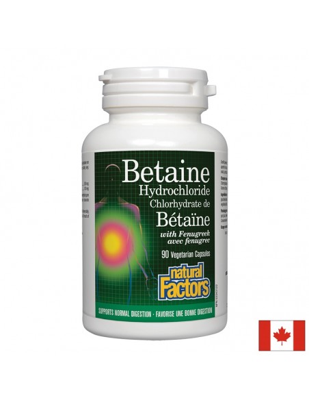 Бетаин хидрохлорид 500 mg x 90 V капсули Natural Factors