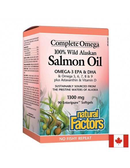 100% Дива сьомга (от Аляска) масло 1300 mg Natural Factors