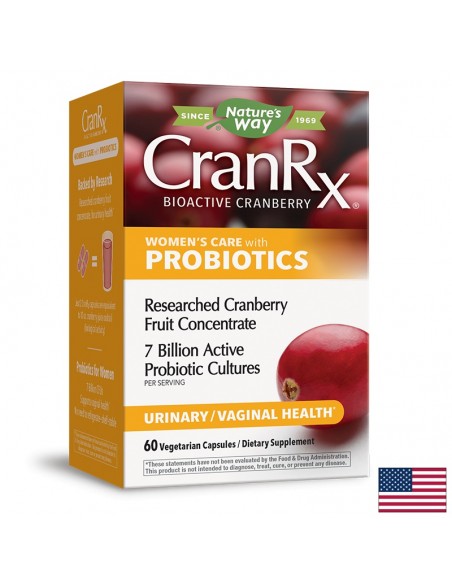 CranRx® за Жени  (червена боровинка 500 mg+ 7 млрд. активни пробиотици) 60 V-капс. Nature’s Way