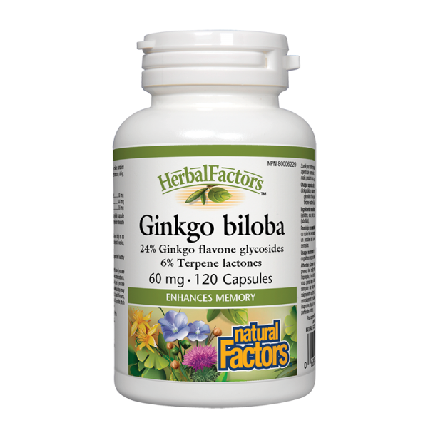 Гинко Билоба 60 mg х 120 капсули Natural Factors