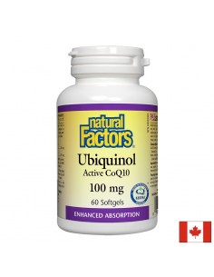 Убиквинол QH® Активен Коензим Q10 100 mg x 60 софтгел капс. Natural Factors - Главоболие и мигрена