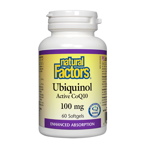 Убиквинол QH® Активен Коензим Q10 100 mg x 60 софтгел капс. Natural Factors