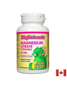 Магнезий (цитрат) за деца Big Friends, 50 mg х 60 дъвчащи таблетки с вкус на дъвка - Магнезий