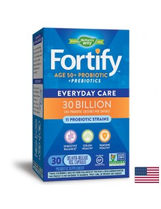 Пробиотик + пребиотици 50+ ежедневна грижа - Fortify Age 50+ Probiotic Everyday Care, 30 млрд. активни пробиотици, 30 капсули