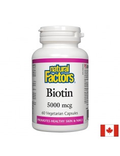 Biotin/ Биотин 5000 µg/ Коса, кожа, нокти, 60 капсули - Витамин B