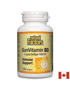 SunVitamin D3 1000 IU / Витамин D3 1000 IU, 180 софтгел капсули - Витамин D
