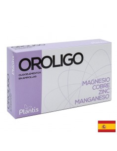 Магнезий, мед, цинк и манган за силен имунитет - Оroligo Oligoelementos Plantis®, 20 ампули за пиене - Цинк
