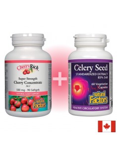 Пакет Череша Супер Концентрат + Екстракт от Целина Natural Factors - Билки и растителни екстракти