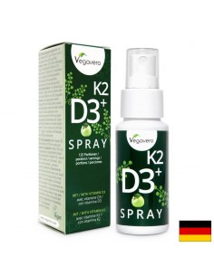 K2 + D3 Spray / Витамин К2 + D3 / Спрей за уста, 25 ml, 125 дози, 100% Vegan - Витамини и минерали