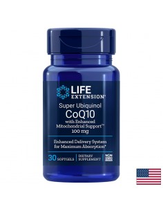 Super Ubiquinol CoQ10 - Убиквинол Kaneka Ubiquinol™ 100 mg с шилажит PrimaVie®, 30 софтгел капсули - Коензим Q10