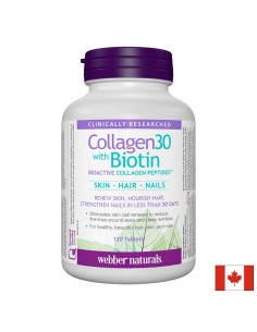 Collagen30® with Biotin / Колаген (биоактивни колагенови пептиди) с биотин, 120 таблетки - Колаген
