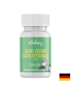 Salbei Extrakt, Sage Leaf - Екстракт от градински чай 600 mg, 100 капсули - Мозъчна функция,памет, концентрация