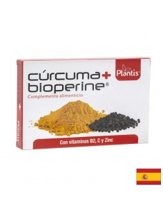 Куркума + биоперин (с витамини В2 и С & цинк) - Cúrcuma + bioperine Plantis®, 60 капсули - Куркума