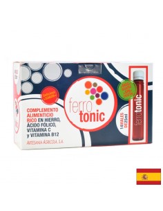 Желязо + фолиева киселина и витамини В12 & С - Ferro tonic – тоник за кръвта, защита от анемия и умора, 14 ампули x 25 ml - Желязо
