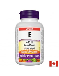 Vitamin E 400 IU - Витамин Е (d-алфа токоферил ацетат) 400 IU, 120 софтгел капсули - Витамин E