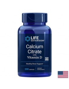 Калций (цитрат) + Витамин D3 - Calcium Citrate with Vitamin D3, 200 капсули - Калций