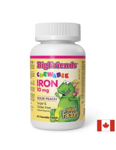 Желязо за деца - Big Friends®, 10 mg, 60 дъвчащи таблетки, с вкус на праскова - Желязо