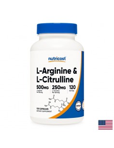 Тонус и енергия - Л-Аргинин + Л-Цитрулин  (L-Arginine + L-Citrulline), 550 mg + 250 mg/120 капсули - Спортни добавки