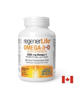 Омега-3 (ЕРА DHA 680335) + Витамин D3 500 IU  - RegenerLife™, 90 софтгел капсули - Витамин D