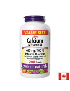 Костна система - Ултра Калций 650 mg + Витамин D3 400 IU, 280 таблетки