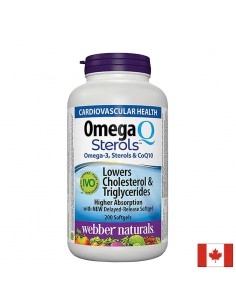 Oмега-3, растителни стероли и коензим Q10 - Omega Q Sterols, 200 софтгел капсули