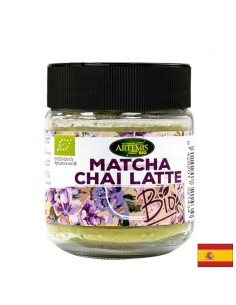 За овкусяване на напитки – билкова смес Matcha Chai Latte - С матча, индийско орехче и други био подправки, 60 g, прах