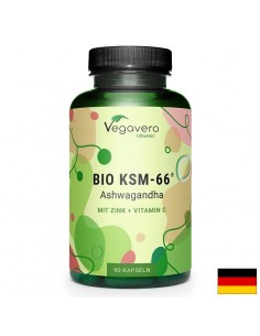 Нервна система - BIO KSM-66 Ашваганда + Цинк и Витамин С, 90 капсули