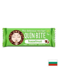 Суров десерт Био QUIN BITE - Лешник, 30 g - Вегетарианци/Вегани