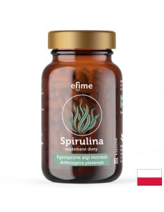 При желязодефицитна анемия и умора - Спирулина Efime, 380 mg x 60 капсули - Водорасли и зелени храни