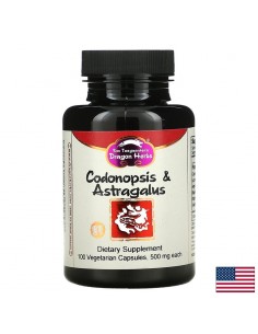 Адаптоген - Кодонопсис и Aстрагал - Codonopsis and Astragalus, 500 mg x 100 капсули - Отпадналост и умора