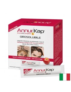 Комплекс за укрепване и растеж на косата AnnurKap®, 60 сашета, с вкус на ябълка - Витамини и минерали